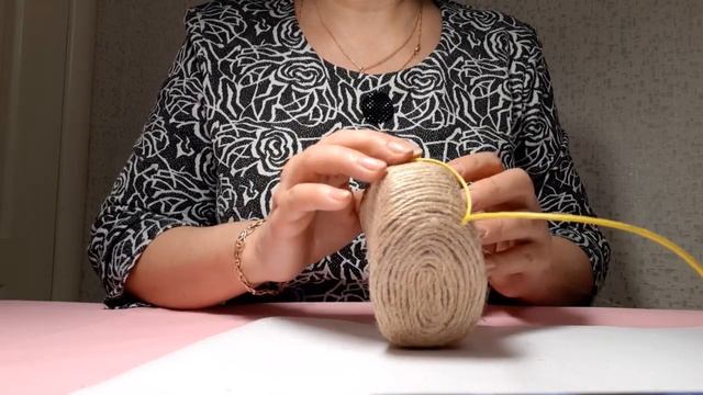 МК Баночка для кофе с элементами джутовой филиграни смотреть онлайн