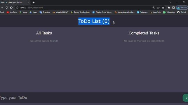 Created a ToDo List Web App using JavaScript ? || Web Development Project || ? Front End Developmen