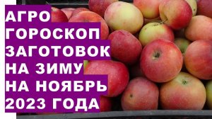 Агрогороскоп заготовок в ноябре 2023 Agrohoroscope of preparations for the winter in November 2023