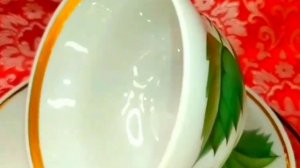 Чайная пара Золотые орешки Чудово Красный фарфорист СССР Советская посуда Фарфор Винтаж Tea set