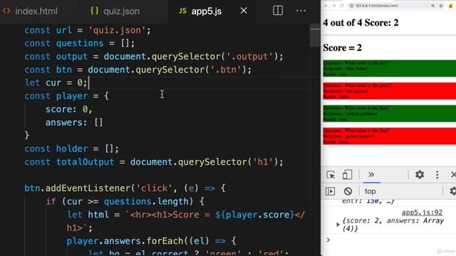 AJAX Dynamic Web Pages 0301 - Introduction to JavaScript Quiz Game Project