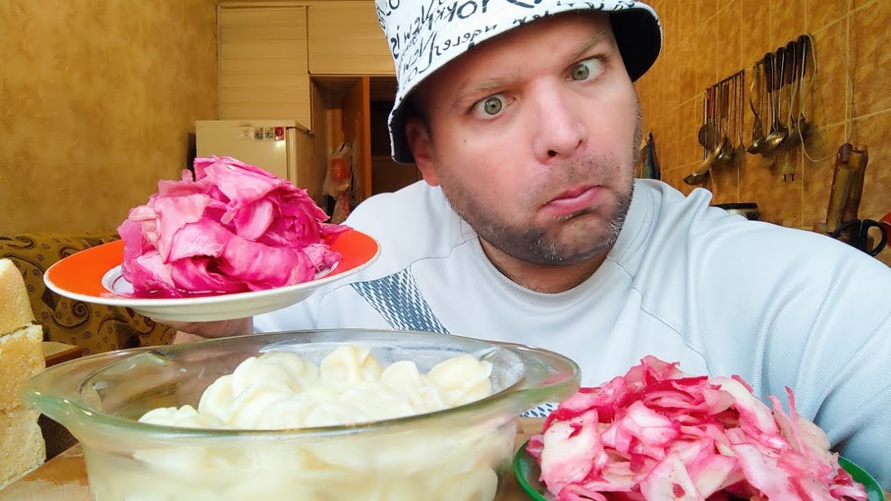 МУКБАНГ ПЕЛЬМЕНИ и капуста по корейски/ОБЖОР капуста пелюстка