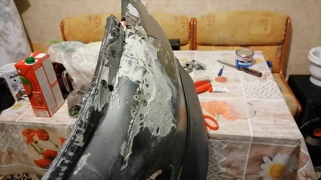 Ремонт бампера без инструмента,Делаю сам!!!