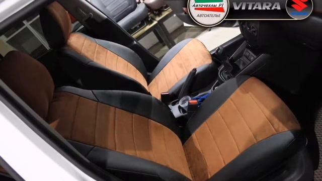 Комбинированные чехлы, Экокожа с алькантарой #АвточехлыРТ #авточехлыКазань #АвтопилотКазань