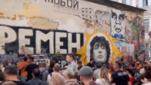 Москва. Арбат. Стена Виктора Цоя. 15.08.2021