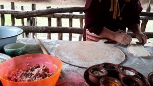Тесто с Мясом на Костре.  Дюшбара  Азербайджанская Кухня Деревенская Кухня Рецепты