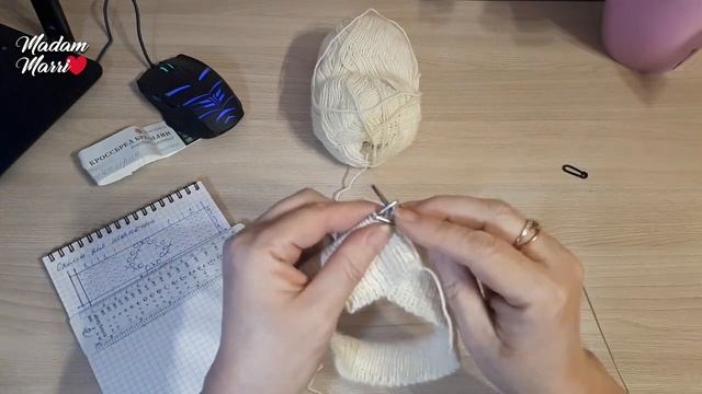 ШАПОЧКА СПИЦАМИ С АЖУРНЫМИ ДОРОЖКАМИ МК ЧАСТЬ 1