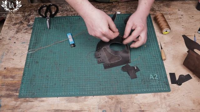 How to make leather fingerless gloves | Как сделать кожаные перчатки без пальцев