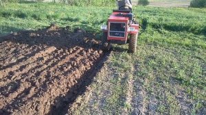самодельный плуг на мини трактор переломка 4x4, первые испытания/homemade plow on a mini tractor