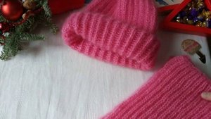 ШАПКА и ШАРФ из мохера Вязание Knitting Knitted Diy