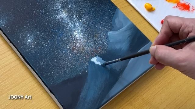 How to Draw a View of the Milky Way / Acrylic Painting TUTORIAL смотреть онлайн