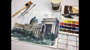 Бесплатный мастер-класс «Казанский собор» | Как нарисовать Казанский собор поэтапно