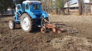 2-часть пахоты на тракторе Т40-AП .Вспашка огорода