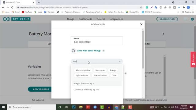 IoT Based Battery Monitoring System Using ESP8266 & Arduino IoT Cloud