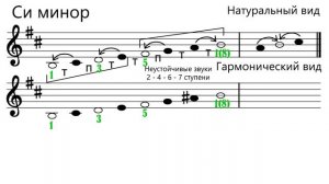 Гамма си минор - Сольфеджио