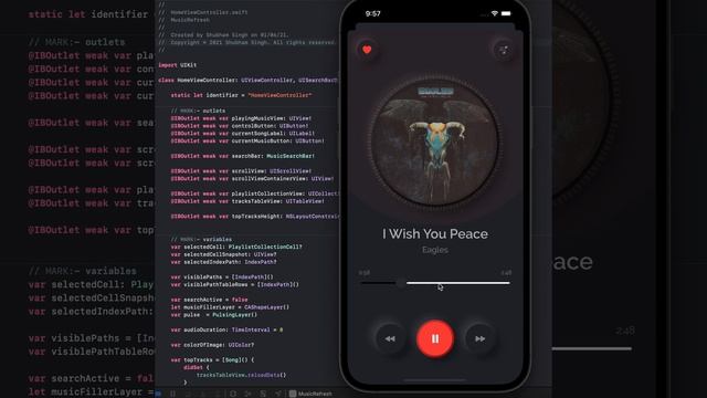Animated Music Player app with UIKit