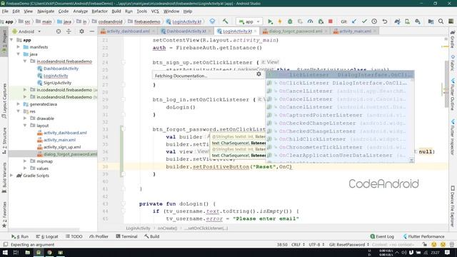 #4 - Reset password in Firebase Authentication in Android using Android Studio - Kotlin