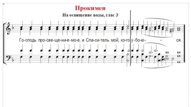 🎼 Прокимен на освящение воды, глас 3 (бас)  Господь просвещение мое и Спаситель мой...