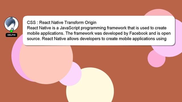 CSS : React Native Transform Origin смотреть онлайн