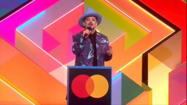 BOY GEORGE on red carpet and stage Brit Awards 2021