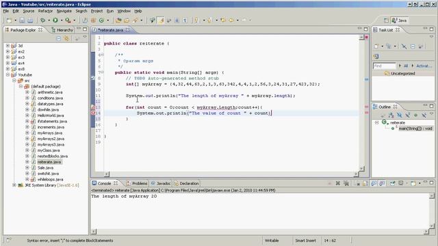 Java - Reiterating Through an Array Using a for Loop смотреть онлайн