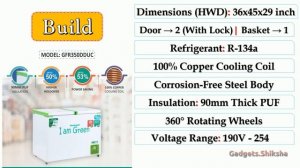 ?315-Liter | Convertible Deep Freezer under ₹30000 {हिंदी में} | ROCKWELL GFR350DDUC