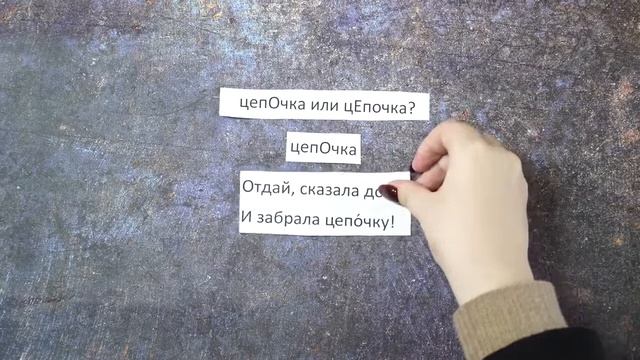 Где ставится ударение в слове «цепочка»?