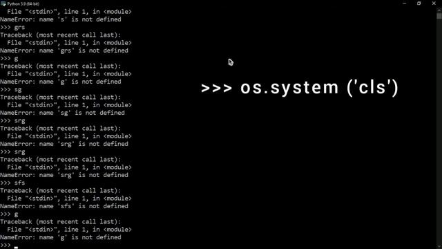 Clear the Python Console (full IDLE ) - Python Tutorial