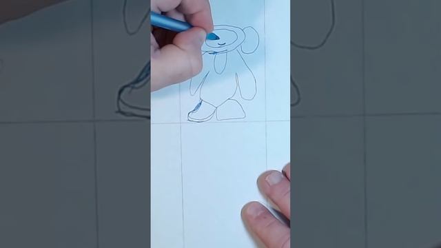 We draw a cheburashka, how to draw a cheburashka step by step easily with a pen, #Shorts