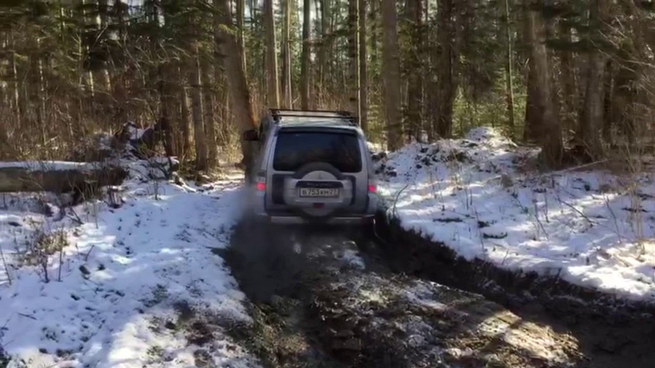 Замерзшая дорожка, Pajero 4 , зимние сток колёса