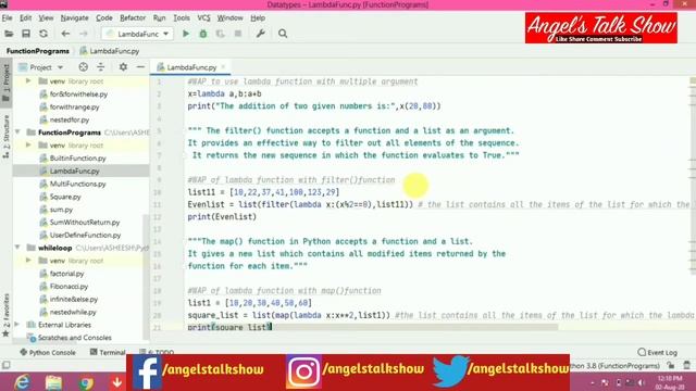 Lambda Function In Python In Hindi | Anonymous Function In Python | Python Tutorial For Beginners