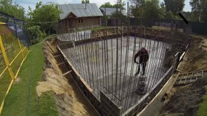 Монолитный дом Плита фундамента часть 6. Monolithic house. Base plate part 6.