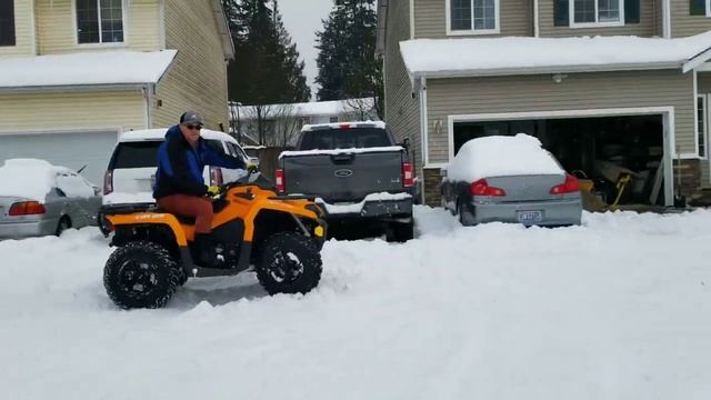 покатушки по снегу на Can am 570 Outlander смотреть онлайн