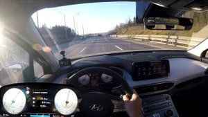 Hyundai Santa Fe CRDi - POV test drive. Driver’s eyes