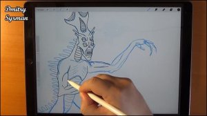 iPad Pro, How to draw Alien №3, Как нарисовать пришельца