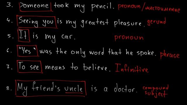 SUBJECT - каким бывает английское подлежащее смотреть онлайн