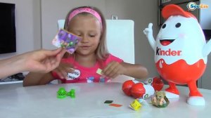 Огромное яйцо с Киндер Сюрпризами – Ярослава открывает игрушки – Giant Kinder Surprise Egg Toys