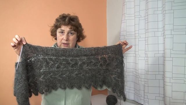 Я ВЯЖУ ПУХОВЫЙ ПЛАТОК -УБАВКА УГЛА. КОЗИЙ ПУХ