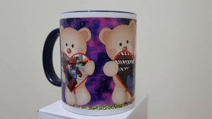 Taza con fondo y asa de color de 11 Oz personalizada