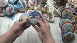 Вышивка. Моя коллекция новогодних игрушек 2022.