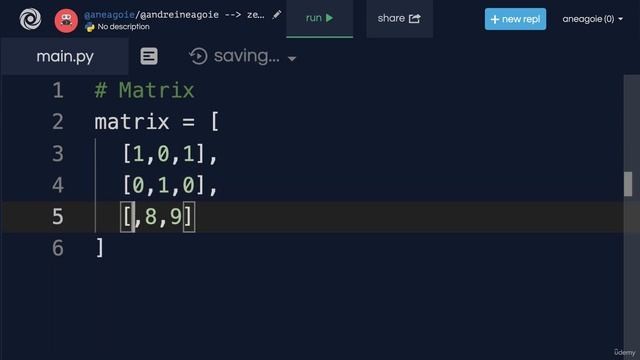 New Complete Python Course 2023 - Matrix in Python 2023