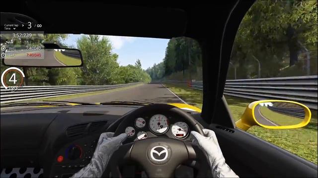 Assetto Corsa, Mazda RX7 Spirit R, Nordschleife Tourist 7:39:704 (interior) смотреть онлайн