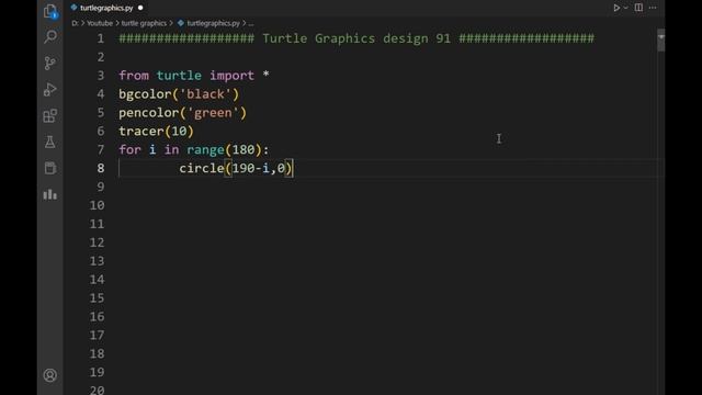 python turtle graphics tutorial || #design91  || Python graphics