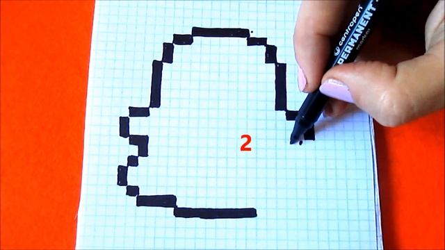 Милое Приведение © Как рисовать по клеточкам How to Draw Ghost Pixel Art