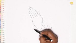 Prayer hands drawing with sketch pen 02 | How to draw Prayer hands step by step | hands drawing art