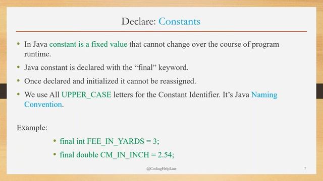 3. Java Course Lecture 3 Declare Variables and Constants смотреть онлайн