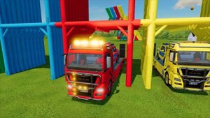 TRANSPORT OF COLORS ! TRANSPORTING VOLKSWAGEN POLICE CARS WITH COLORED MAN TRUCKS ! - FS 22
