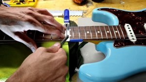 Leveling a single high fret.  Learn to do it yourself. + 18 minutes of my annoying nasal voice.