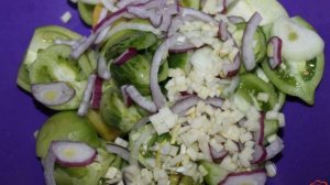 Острые зеленые помидоры по - корейски