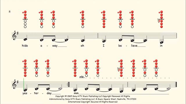 How to play Yesterday on Clarinet  Sheet Music with Tab
